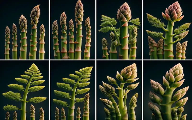 foliage development of asparagus