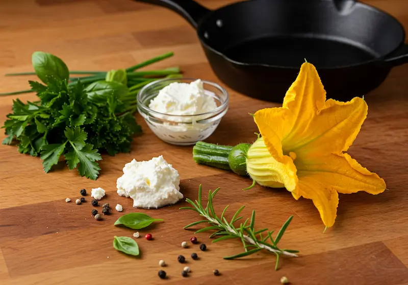 Fresh squash blossoms ready for cooking