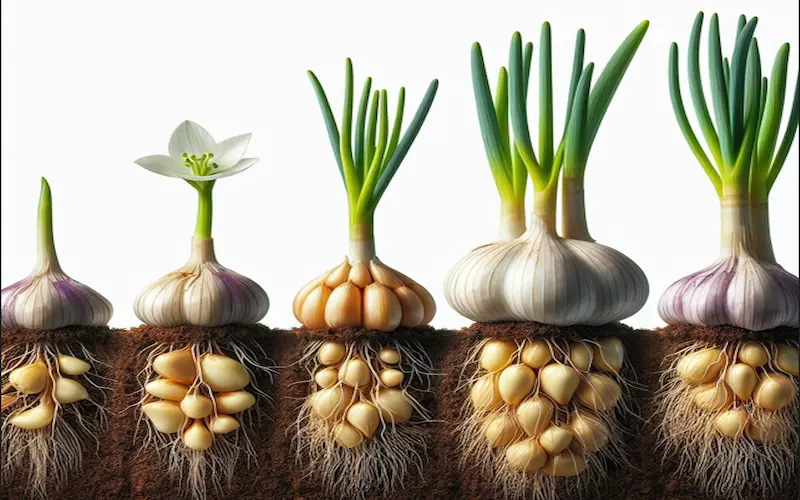 Garlic plant life cycle